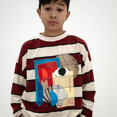 ★DROP2★2026AW★Repose AMS リポーズ wide cut long tee mulberry stripe AW26-63