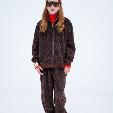 ★DROP2★2026AW★Repose AMS リポーズ Zip up sweater chocolate leopard AW26-31