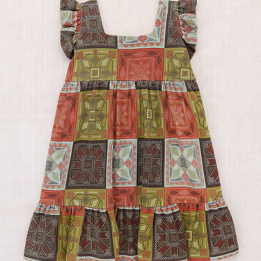 ★DROP2★2025AW★Misha & Puff ミーシャアンドパフ Ruffle Sleeve Dress Chili Spice Cross Stitch K3041F25-P15