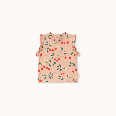 ★DROP2★2026SS★tinycottons タイニーコットンズ Cherry Trees Frill Tee wild rose SS26-015