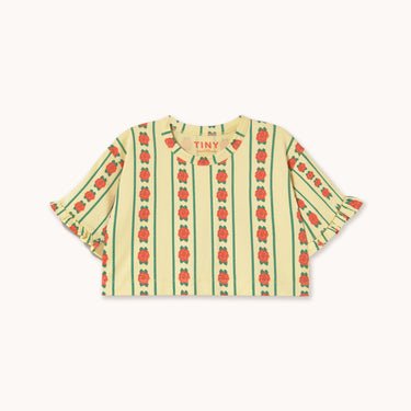 ★DROP1★2026SS★tinycottons タイニーコットンズ Rose Pattern Crop Tee dusty yellow SS26-031