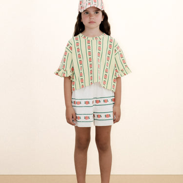 ★DROP1★2026SS★tinycottons タイニーコットンズ Rose Pattern Crop Tee dusty yellow SS26-031