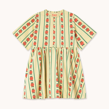 ★DROP1★2026SS★tinycottons タイニーコットンズ Rose Pattern Dress dusty yellow SS26-033