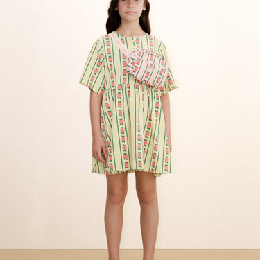 ★DROP1★2026SS★tinycottons タイニーコットンズ Rose Pattern Dress dusty yellow SS26-033