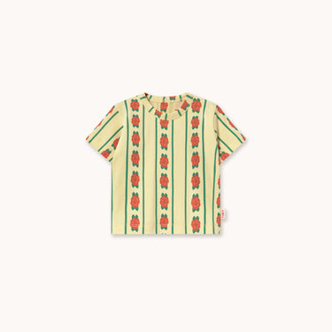 ★DROP1★2026SS★tinycottons タイニーコットンズ Rose Pattern Knitted Baby Tee dusty yellow SS26-034
