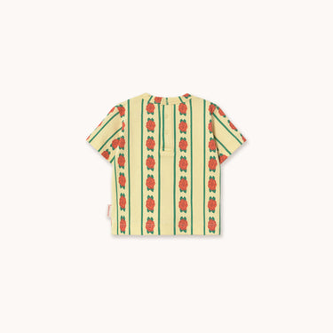 ★DROP1★2026SS★tinycottons タイニーコットンズ Rose Pattern Knitted Baby Tee dusty yellow SS26-034