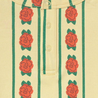 ★DROP1★2026SS★tinycottons タイニーコットンズ Rose Pattern Knitted Baby Tee dusty yellow SS26-034