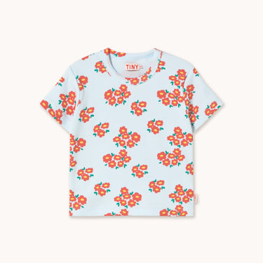 ★DROP2★2026SS★tinycottons タイニーコットンズ Blossoms Rib Tee ice blue SS26-091