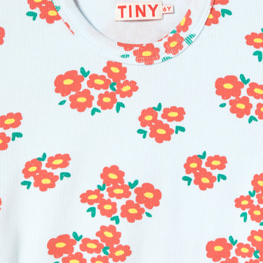 ★DROP2★2026SS★tinycottons タイニーコットンズ Blossoms Rib Tee ice blue SS26-091