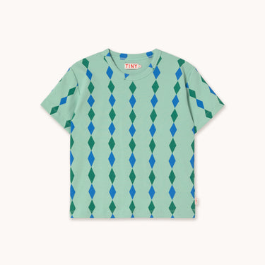 ★DROP1★2026SS★tinycottons タイニーコットンズ Diamonds Rib Tee washed emerald SS26-105