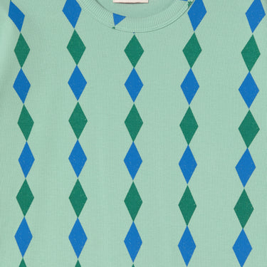 ★DROP1★2026SS★tinycottons タイニーコットンズ Diamonds Rib Tee washed emerald SS26-105