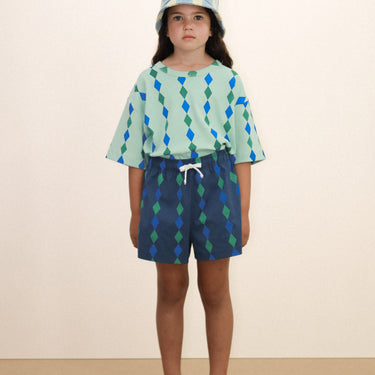 ★DROP1★2026SS★tinycottons タイニーコットンズ Diamonds Rib Tee washed emerald SS26-105
