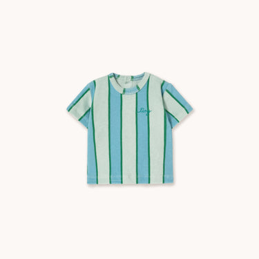 ★DROP2★2026SS★tinycottons タイニーコットンズ Retro Stripes Blue Towel Baby Tee pale mint SS26-203