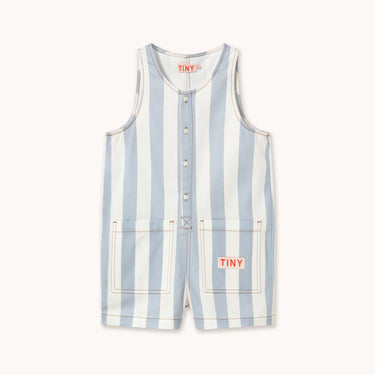 ★DROP2★2026SS★tinycottons タイニーコットンズ Stripes Twill Short One-Piece washed blue SS26-304