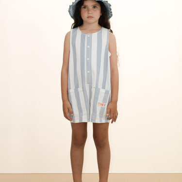 ★DROP2★2026SS★tinycottons タイニーコットンズ Stripes Twill Short One-Piece washed blue SS26-304