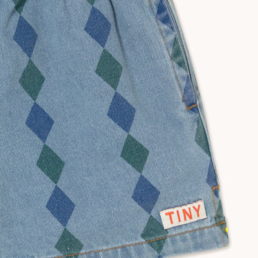 ★DROP1★2026SS★tinycottons タイニーコットンズ Diamonds Shorts light wash denim SS26-356