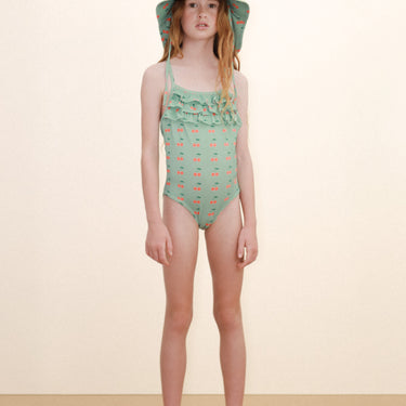 ★DROP2★2026SS★tinycottons タイニーコットンズ Cherries Bucket Hat washed emerald SS26-460