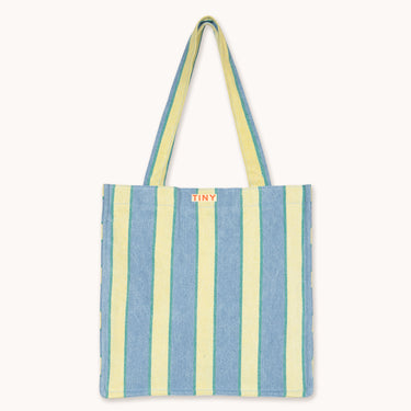 ★DROP2★2026SS★tinycottons タイニーコットンズ Retro Stripes Tote Bag light wash denim SS26-511