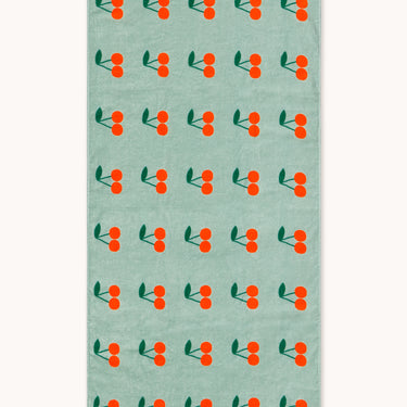 ★DROP2★2026SS★tinycottons タイニーコットンズ Cherries Towel washed emerald SS26-572
