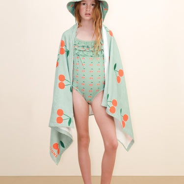 ★DROP2★2026SS★tinycottons タイニーコットンズ Cherries Towel washed emerald SS26-572