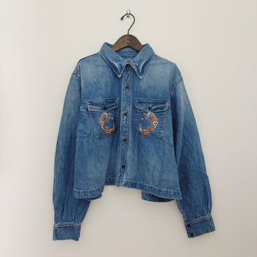 ★入荷済み★2025AW★MARET マレ ライトオンスデニムクロップドシャツ 14BL M25A13