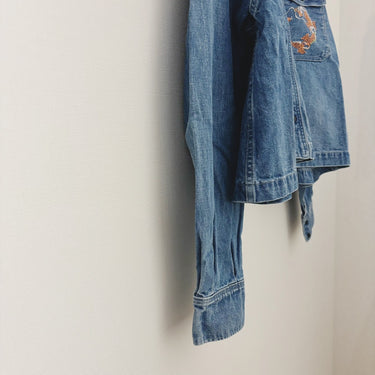 ★入荷済み★2025AW★MARET マレ ライトオンスデニムクロップドシャツ 14BL M25A13