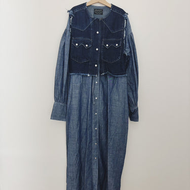 ★入荷済み★2025AW★MARET マレ デニムドッキングワンピース 4NV M25A31