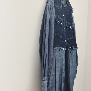 ★入荷済み★2025AW★MARET マレ デニムドッキングワンピース 4NV M25A31