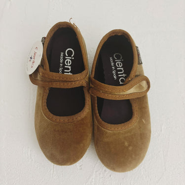 CIENTA シエンタ ベルクロワンストラップシューズ beige/velour ベージュベロア 500075 21