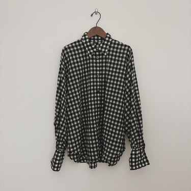 ★2026SS★STELLA CIFFON ステラシフォン  Gingham check dolman shirt 80/Black ST1-26401B