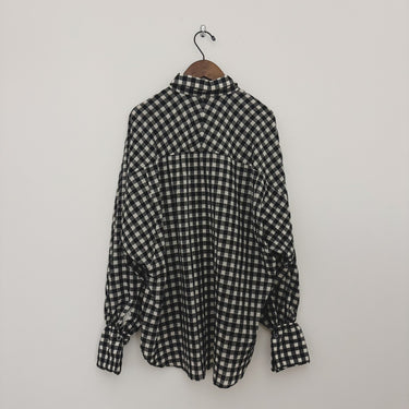 ★2026SS★STELLA CIFFON ステラシフォン  Gingham check dolman shirt 80/Black ST1-26401B