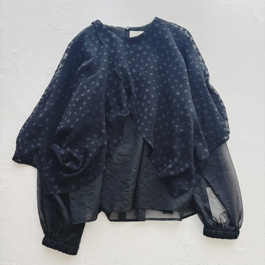 ★2026AW★STELLA CIFFON ステラシフォン Dot Sheer cut jacquard top ST3-27404