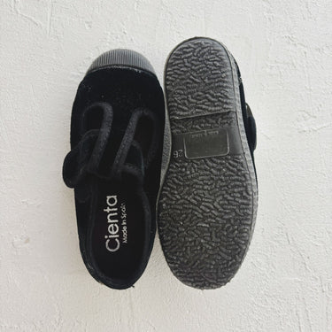 CIENTA シエンタ ベロアTストラップシューズ negro/velour ブラック/ベロア 977075 01