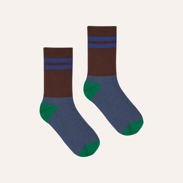 ★2025AW★The Campamento カンパメント COLOR BLOCK KIDS SOCKS Brown TC-AW25-129