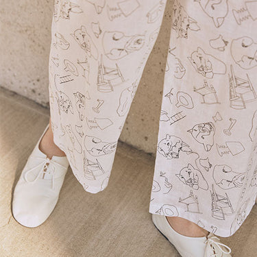 tapis HÄP&CRAFT オリジナルアニマルプリントパンツ(womens)  WHITE 10265-00081