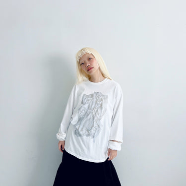 ★入荷済み★2025AW★frankygrow フランキーグロウ DEFORMED RIBS L/S TEE WHITE 25FWCS-505
