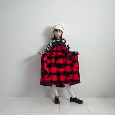 ★入荷済み★2025AW★frankygrow フランキーグロウ FORMED CHECK DOCKING DRESS BLACK-RED 25FWOP-274