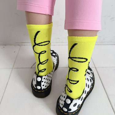 ★入荷済み★2026AW★frankygrow フランキーグロウ CONVEY THE WORDS SOCKS YELLOW 26FWSK-034