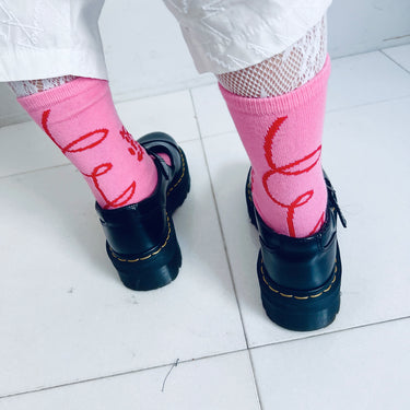 ★入荷済み★2026AW★frankygrow フランキーグロウ CONVEY THE WORDS SOCKS PINK 26FWSK-034