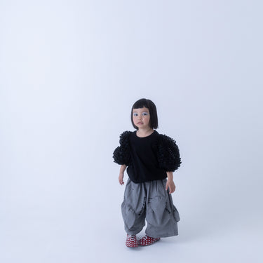 ★入荷済み★2026SS★frankygrow フランキーグロウ RIBBON ORGANDY BUBBLE SLV TEE BLACK-BLACK 26SCS-521