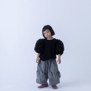 ★入荷済み★2026SS★frankygrow フランキーグロウ RIBBON ORGANDY BUBBLE SLV TEE BLACK-BLACK 26SCS-521
