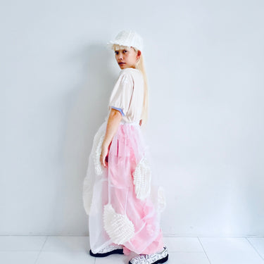 ★入荷済み★2026SS★frankygrow フランキーグロウ RIBBON ORGANDY CAP WHITE 26SHT-139