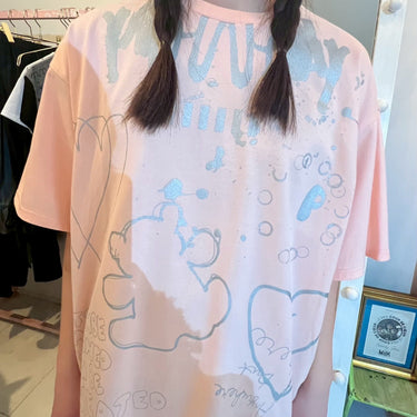 ★入荷済み★2026SS★frankygrow フランキーグロウ HAND-DRAWN BIG PRINT TEE PINK 26SCS-518