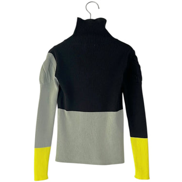 ★入荷済み★2026AW★frankygrow フランキーグロウ MULTI COLOR SWELL SHOULDER HIGH-NECK KNIT BLACK-MINT-B. YELLOW 26FWKTTP-142
