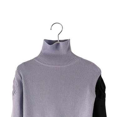 ★入荷済み★2026AW★frankygrow フランキーグロウ MULTI COLOR SWELL SHOULDER HIGH-NECK KNIT PURPLE-CHARCOAL-LIME 26FWKTTP-142