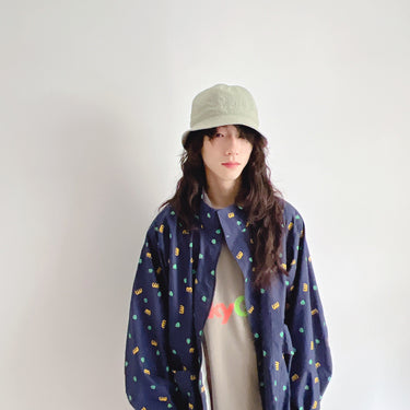 ★入荷済み★2026SS★minnano×frankygrow M&SB PATTERNED REVERSIBLE METRO HAT BEIGE-OLIVE MF26SHT-002