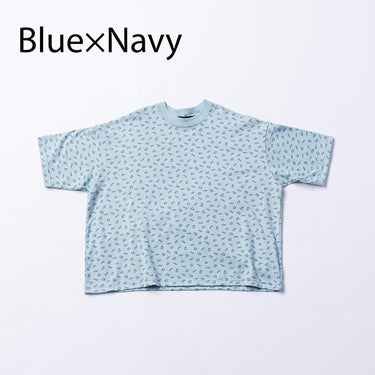 ★入荷済み★2026SS★nunuforme ヌヌフォルム ミニinuinuプリントT Blue×Navy nb-005-003