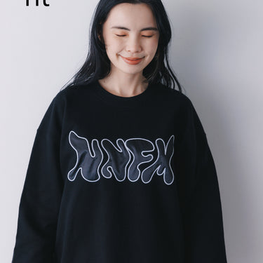 ★入荷済み★2026AW★nunuforme ヌヌフォルム NNFM ワッペントレーナー Black nt26-002-02