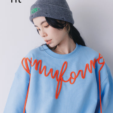 ★入荷済み★2026AW★nunuforme ヌヌフォルム ロープ刺繍 トレーナー Blue nt26-002-11