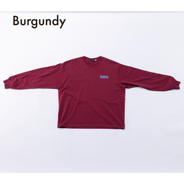 ★入荷済み★2026AW★nunuforme ヌヌフォルム トリコロール ロゴ  ロングスリーブT Burgundy nt26-007-05